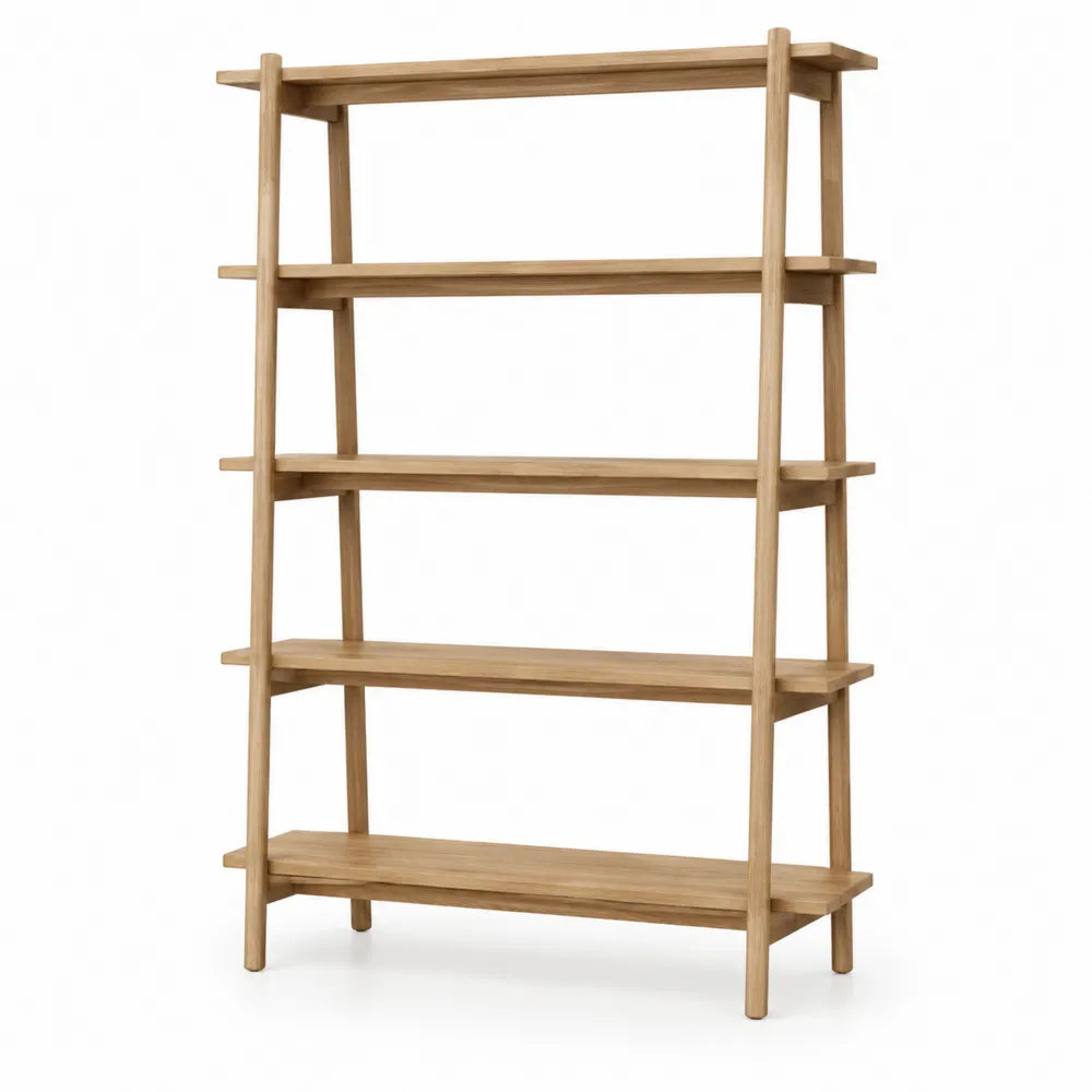 libreria scaffale da ufficio in legno massello di pino a 5 ripiani struttura aperta colore legno naturale 180 cm x 110 cm x 35 cm