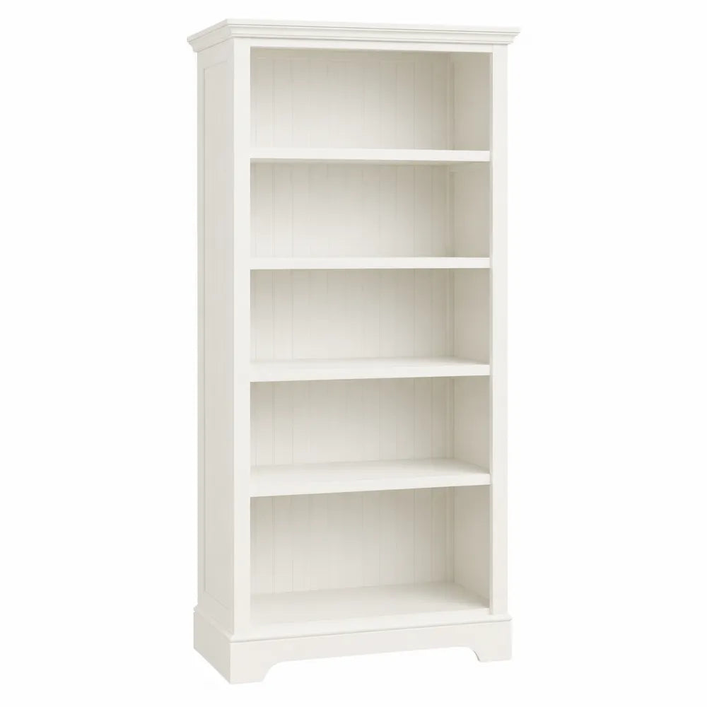 Libreria scaffale in MDF laccato bianco 180 cm x 80 cm x 32 cm struttura rettangolare a 5 ripiani aperti