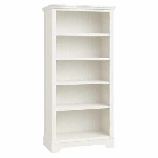 Libreria scaffale in MDF laccato bianco 180 cm x 80 cm x 32 cm struttura rettangolare a 5 ripiani aperti